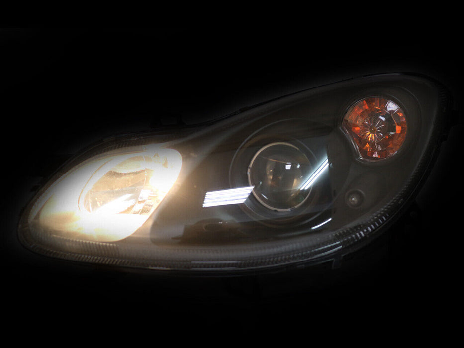 Assembly Headlight Lamp Clear Lens/Black base For 07-14 Smart Car Fortwo 451 Mk2