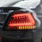 Close-up of right tail light of Subaru WRX STI VA, showcasing detailed LED board, vibrant red LED bar, micro-texture, and matte black housing.