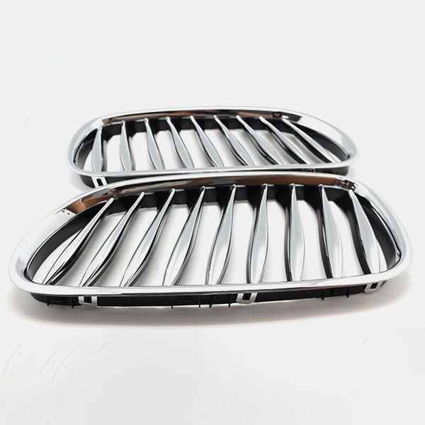 (2) FRONT CHROME KIDNEY GRILL GRILLE GRILLE FOR 2002-2008 BMW Z4 E85 E86