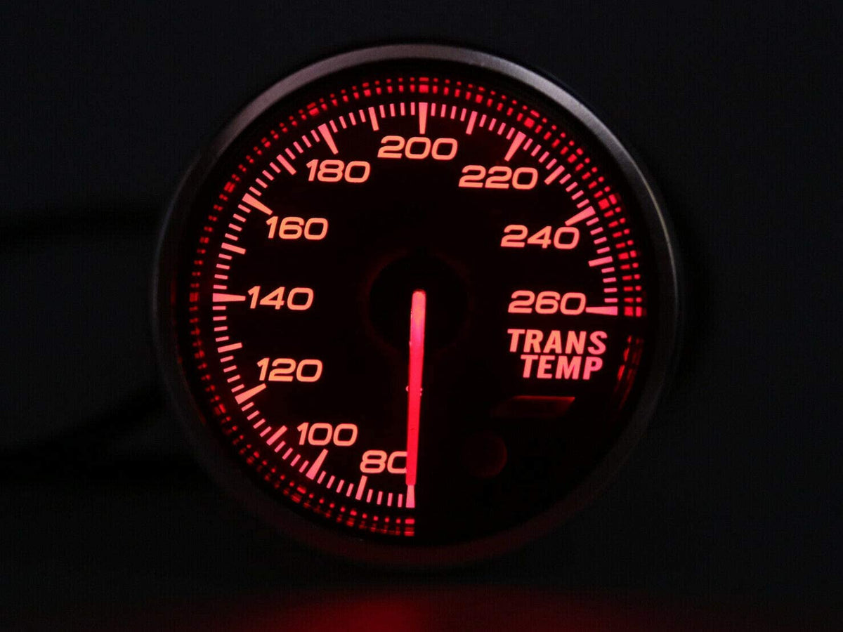 52mm Transmission Trans Temp Gauge Kit 7 Color LED Electrical Peak Smo ...