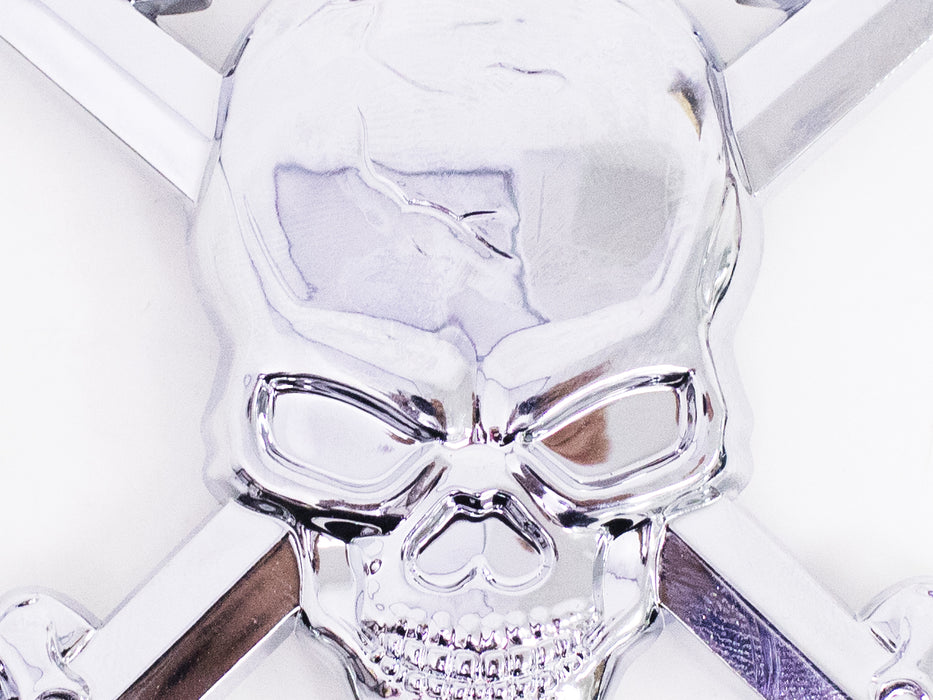 Custom 3D Skull Badge Decal for Any Front Grilles - Chrome Car Decals Emblem
