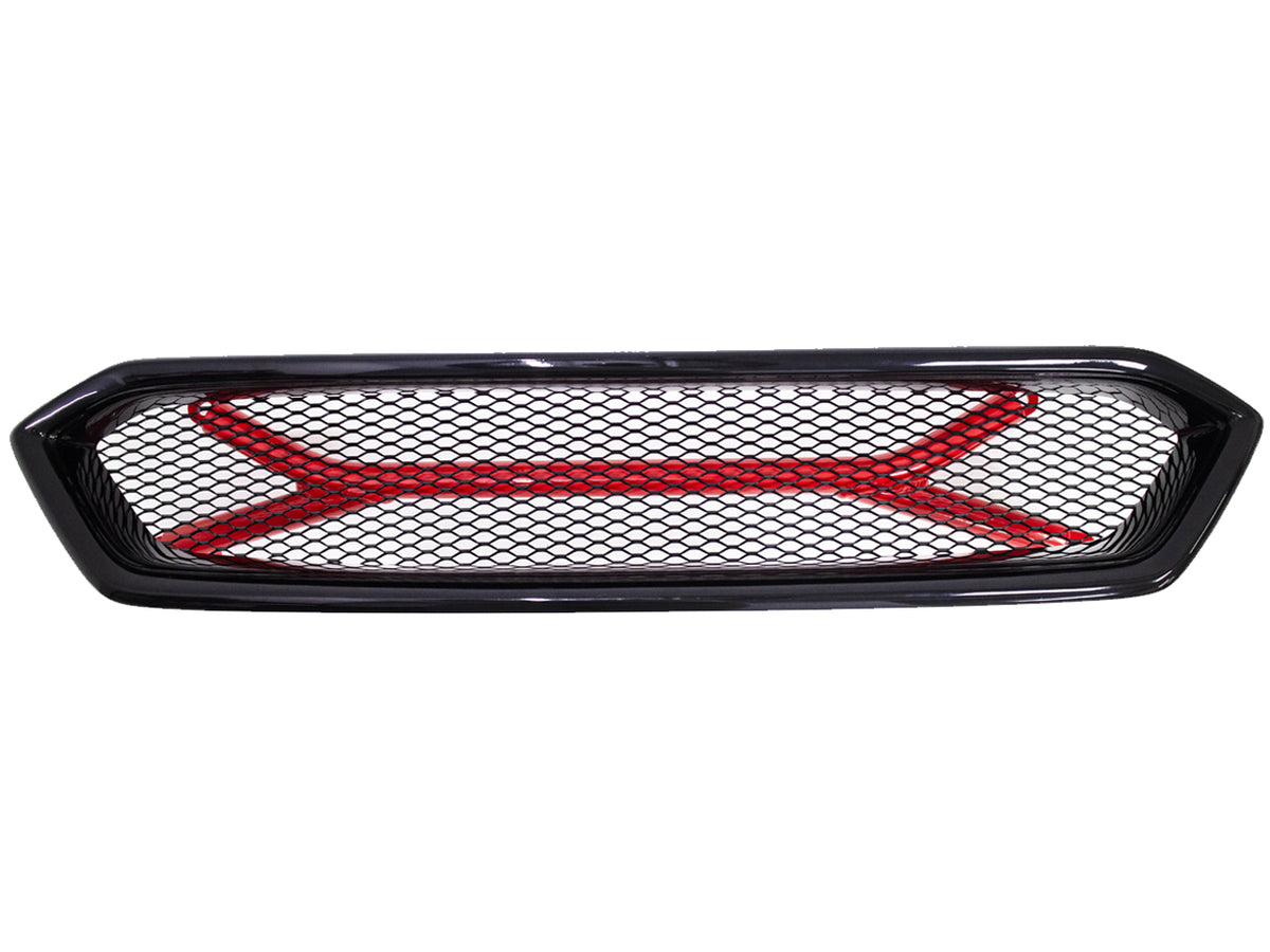 Front Mesh Grille + Aluminum Front Brace Bar For 2018-2021 Subaru