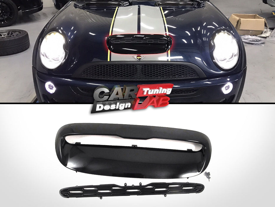 Modified Air Intake Hood Vent For 01-06 Mini Cooper R52 R53 S Gen1 Glossy Black