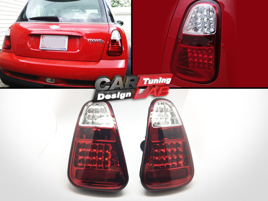 Red Clear Fully LED Tail Lights Rear Lamps Fits 2001-2004 Mini Cooper ...