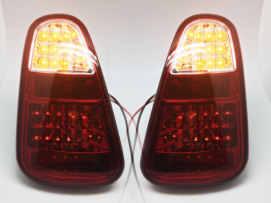 Red Clear Fully LED Tail Lights Rear Lamps Fits 2001-2004 Mini Cooper R50 R52 R53