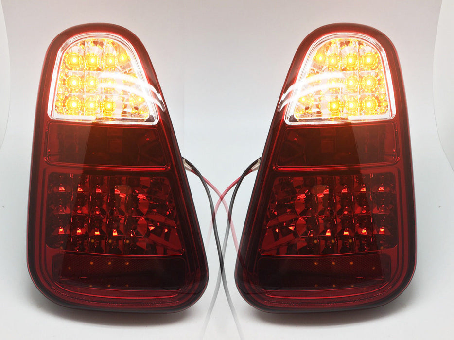 Red Clear Fully LED Tail Lights Rear Lamps Fits 2001-2004 Mini Cooper ...