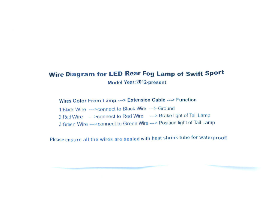 Rear LED Brake Fog Lamp Light F1 Style Clear Lens for Suzuki Swift Sport SX4