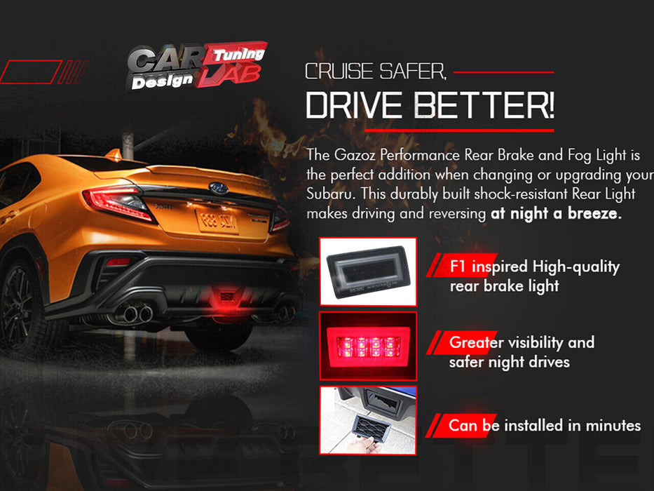 F1 LED Rear Fog Light Kit Plug and Play Brake Light Smoked For 2022+ Subaru WRX
