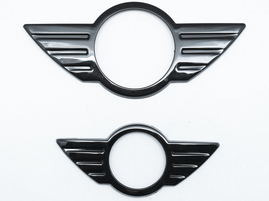 Front&Rear Glossy Black Emblem Badges Cover For Mini Cooper R50 R52 R53 R58 R59