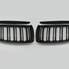 GLOSS BLACK FRONT DUAL FIN GRILL GRILLE FOR BMW E90 E91 05-08 320I-335I SEDAN WG